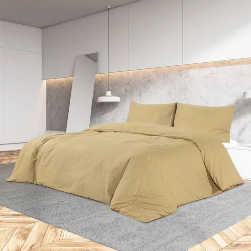  Set posteljine za poplun smeđesivi 220x240 cm pamučni