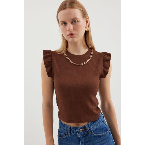 Bigdart 0430 Knitted Blouse - Brown Slike