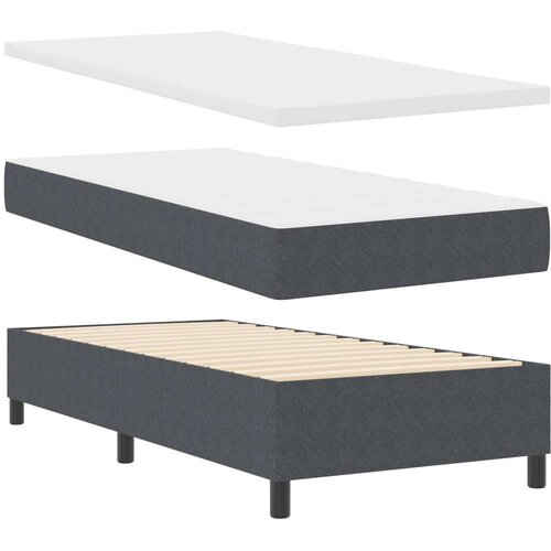  Krevet s boxspringom s madracem tamno siva 100x200 cm kordurojna tkanina Slike