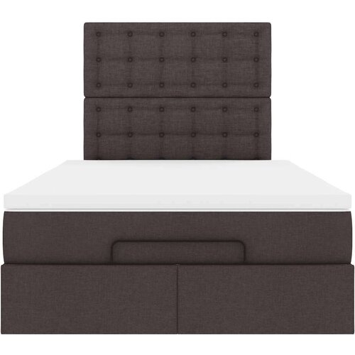 VidaXL otomanski okvir kreveta s madraca tamnosmeđi 120x200cm tkanine Slike