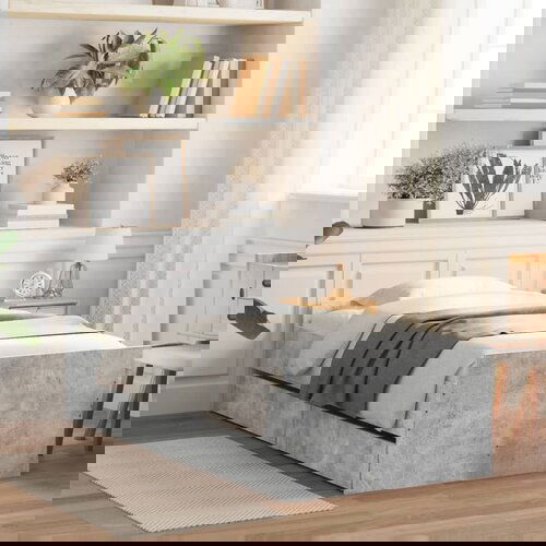  The Living Store Posteljni okvir s predali betonsko siv 90x200 cm - Posteljni Okvir, (21501656) Slike