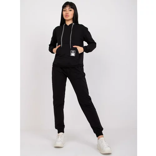 Fashion Hunters Black cotton tracksuit from Mariami