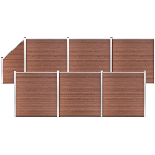  Set WPC ograda 6 kvadratnih + 1 kosa 1138 x 186 cm smeđi Cijene