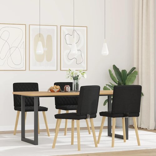 Maison Chic Jedilni stoli - Vzorci stoli 4 kosi črno blago A711, (22031735) Slike