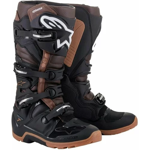 Alpinestars Tech 7 Enduro Boots Black/Dark Brown 43 Motociklističke čizme
