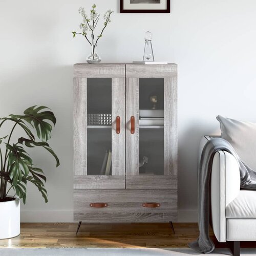 VidaXL Visoka omara siva sonoma 69,5x31x115 cm inženirski les Slike