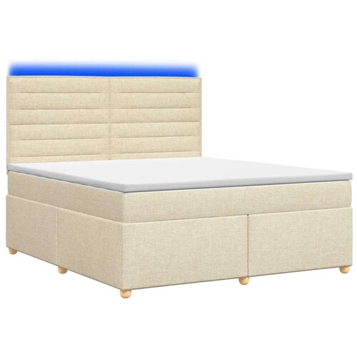  Boxspring krevet s madracem Krem 140 x 200 cm Tkanina - Krem 140 x 200 cm Dizajn linija Slike