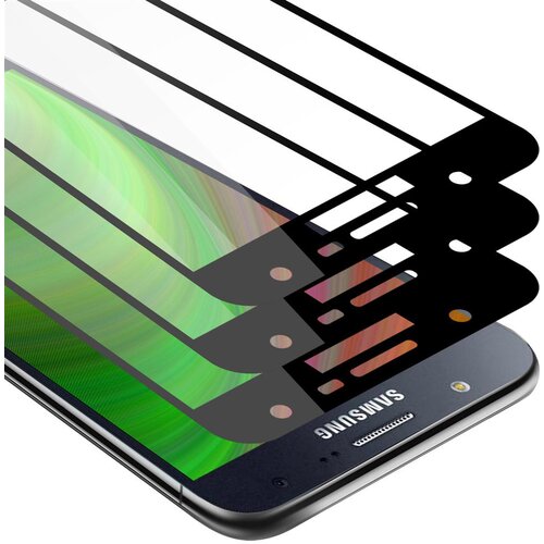 Cadorabo 3x Celozaslonska zaščitna folija, združljiva z Samsung Galaxy J7 2015 - Zaščitna folija v transparentno s čarno - 3-pack Kaljeno steklo za zaščito zaslona s trdoto 9H in 3D dotikom, (20553155) Cene