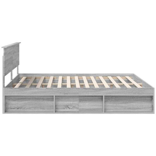  Okvir za krevet s uzglavljem Siva Sonoma 200 x 200 cm Slike