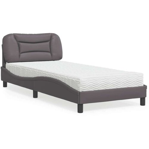  Postelja z vzmetnico siva 80x200 cm umetno usnje, (21166026) Cene