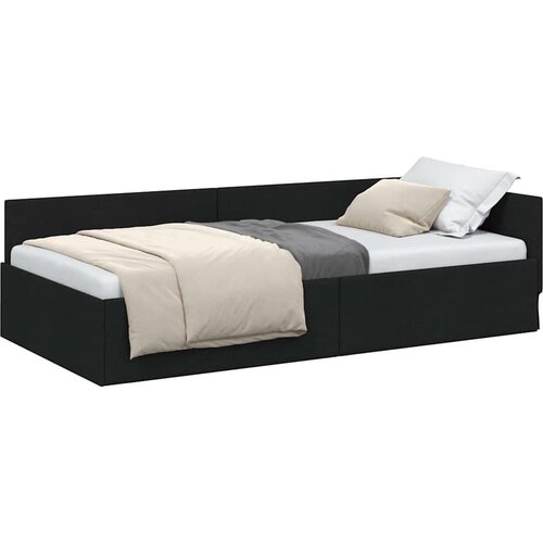 VidaXL kutni okvir kreveta s uzglavljem crna 80 x 200 cm Slike