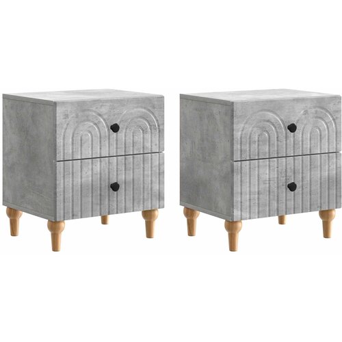  Noćni ormar s ladicama 2 pcs Betonska siva 43 x 34,5 x 48 cm Cijene
