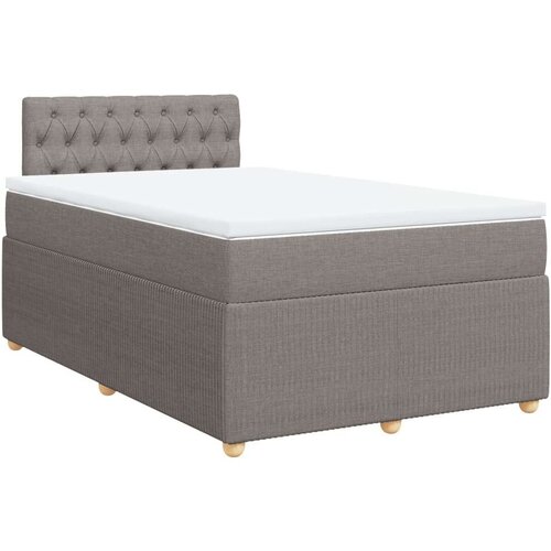 VidaXL Krevet s oprugama i madracem smeđesivi 120 x 190 cm od tkanine Slike