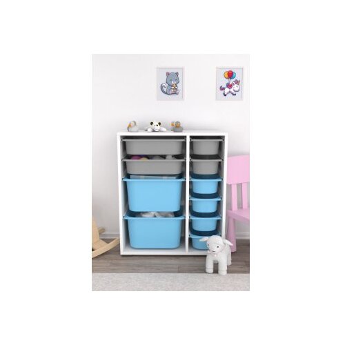 Hanah home Vi&scaron;enamjenska komoda Zen 2D2K6U, 69,5 x83 x30 cm, Bijelo-plavo-siva Cijene
