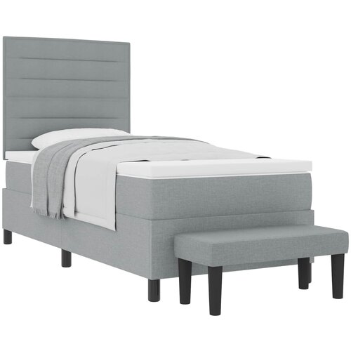  Krevet s opruga kutije Svijetlo siva 90 x 190 cm tkanina Cijene