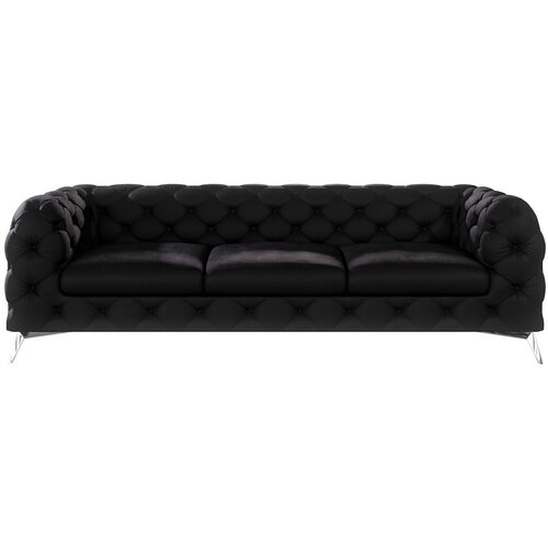 Ropez Crna baršunasti sofa 243 cm Chelsea – Cijene