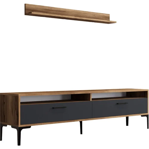 HANAH HOME Istanbul - Walnut, Anthracite TV omarica, (20864583)