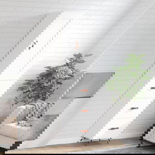 vidaXL Visoka omara bela 34,5x34x180 cm inženirski les Cene