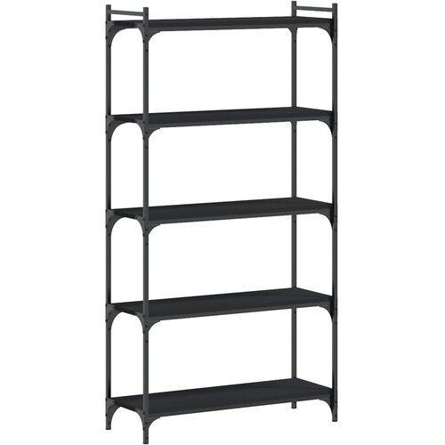 Maison Chic Knjižna omara - Knjižni regal 5-nadstropna črna 80x30x154 cm inženirski les, (21724516) Slike