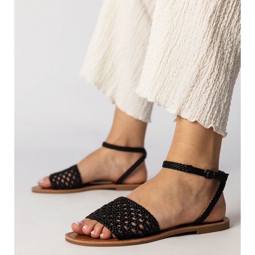 Gemre Black braided flat sandals Mires Cene