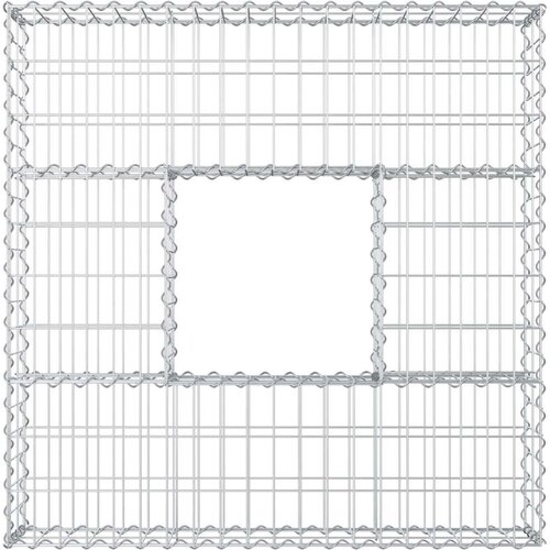  Gabionski uzdignuti krevet Srebrno 100 x 100 x 20 cm - 100 x 100 x 20 cm Slike