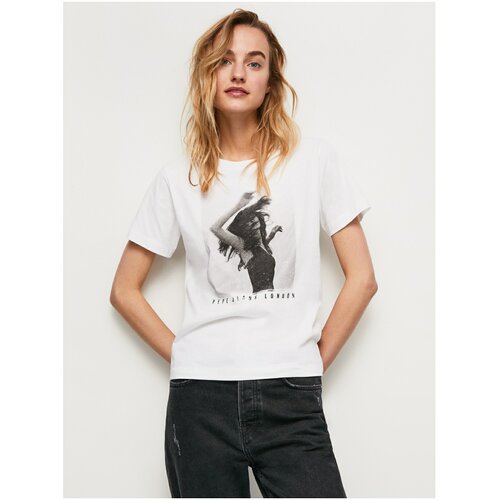 Jeans Women\'s - Pepe White Women T-Shirt Sonya