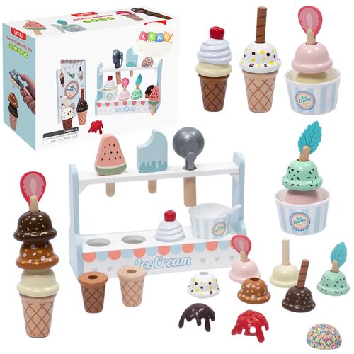 Lean_Toys Leseno stojalo za sladoled Ice Cream Shop Set 16El Cene