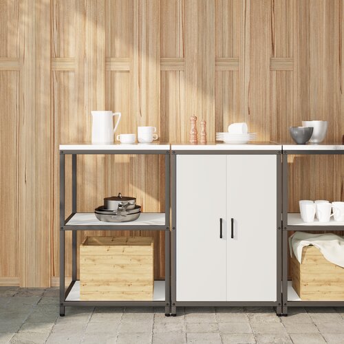 VidaXL Kuhinjski set za pohranu 2 pcs Bijela 120 x 50 x 92 cm Slike
