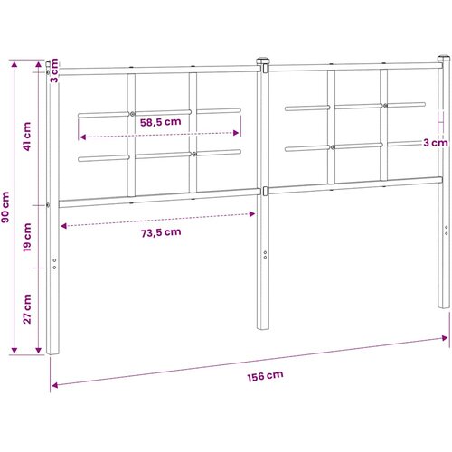  Metalno zamjensko uzglavlje bijelo 150 cm Bijela Slike