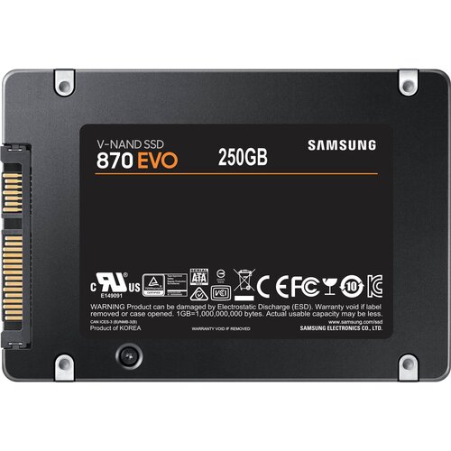 Samsung SSD 870 EVO 250GB2.5&amp;#039;&amp;#039; SATA3;V-NAND MLC560MB/s read,530MB/s write Slike