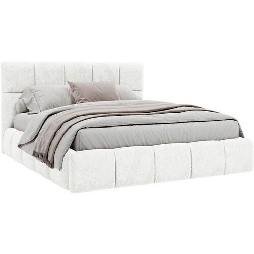 MID.YOU OBLAZINJENA POSTELJA 180 cm x 200 cm , les, tekstil, leseni material bela Slike