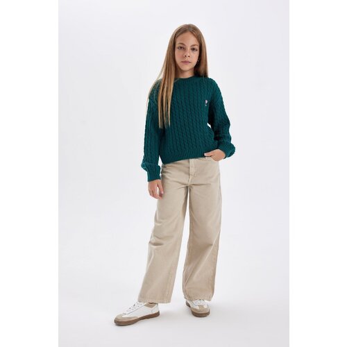 Defacto girl's wide leg wide leg cotton trousers Cene