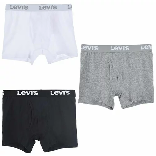 Levi's Otroške boksarice 3-pack bela barva