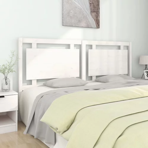  Uzglavlje za krevet bijelo 185,5x4x100 cm od masivne borovine