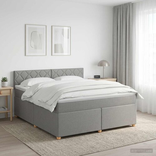  Boxspring krevet s madracem Svjetlosiva 140 x 190 cm Tkanina Cijene