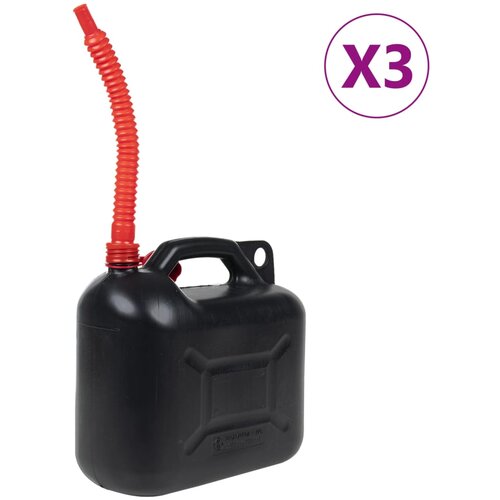 vidaXL posoda za gorivo z upogljivim tulcem 3 kosi črna 10 l plastika Cene