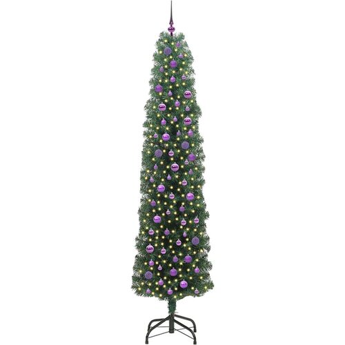 VidaXL Umjetno božićno drvce Zelena 240 cm PVC i čelik i plastika Slike