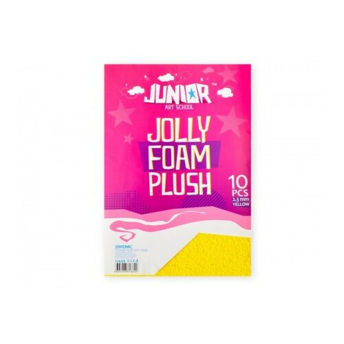 Jolly plush foam, eva pena pliš, žuta, A4, 10K ( 134220 ) Slike