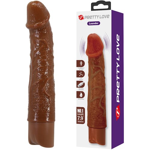  Crni realistični vibrator 20cm Leander Slike