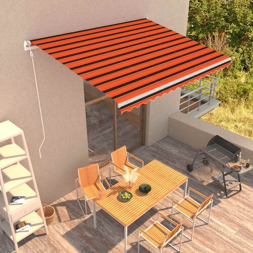 vidaXL samodejno zložljiva tenda 400x300 cm oranžna in rjava Cene