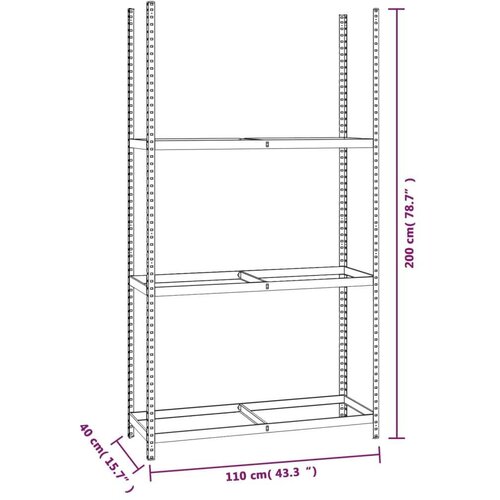  Stalci za gume s 3 razine 2 kom srebrni 110x40x200 cm čelični Slike