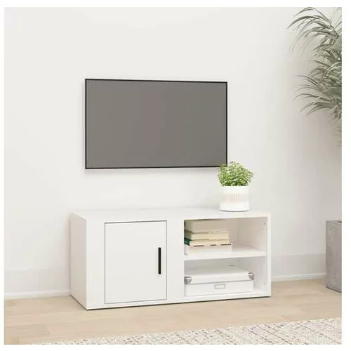  TV omarica bela 80x31,5x36 cm inženirski les