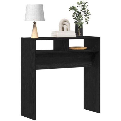 VidaXL Konzolni Stol Crni hrast Konstruirano drvo 78 x 30 x 80 cm Slike