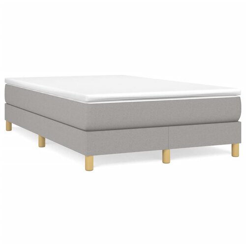 VidaXL Krevet s oprugama i madracem svjetlosivi 120x190 cm od tkanine Slike