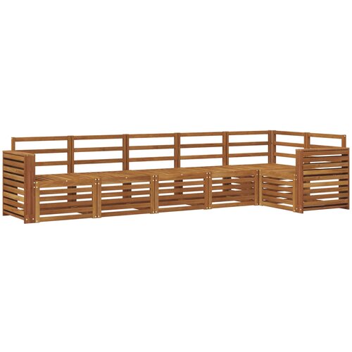  Set vanjskih sofa 6 kom. Prirodna Poliester Bijela 310 x 132,5 x 73 cm Slike