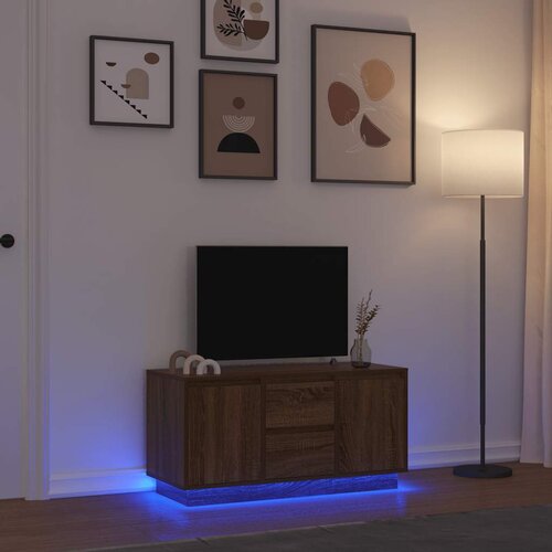 vidaXL TV ormarić s LED svjetlima boja smeđeg hrasta 100x41x50 cm Cijene