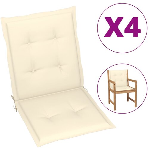 VidaXL Blazine za vrtne stole 4 kosi krem 100x50x3 cm Slike