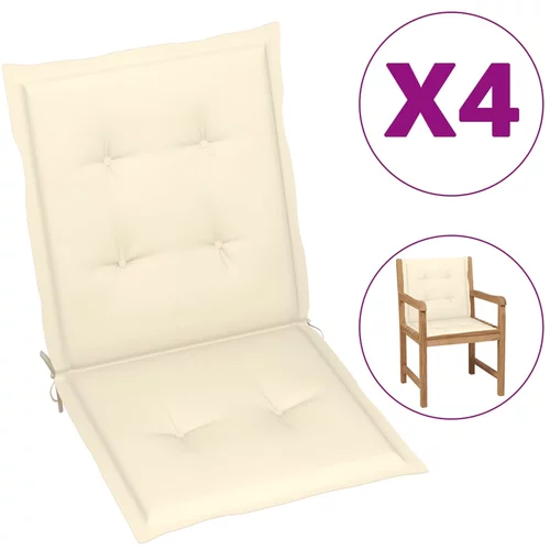 vidaXL jastuci za vrtne stolice 4 kom krem 100 x 50 x 3 cm
