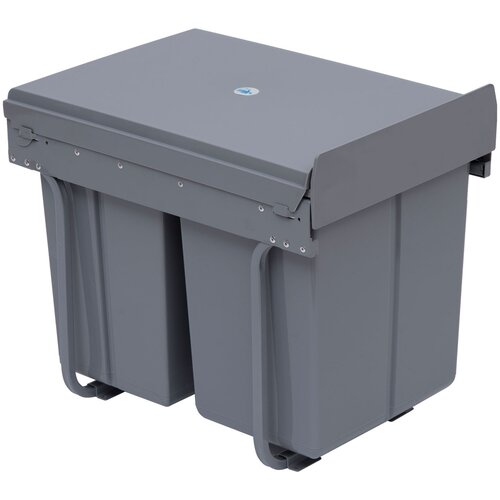 HOMCOM Odstranljiv koš za smeti s 3 posodami za recikliranje, skupna prostornina 40 l, 48x34,2x41,8 cm, siva, (20745492) Cene
