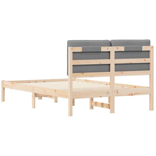  Krevetni okvir s tapiciranim uzglavljem - Prirodna i svjetlosiva 120 x 200 cm Slike